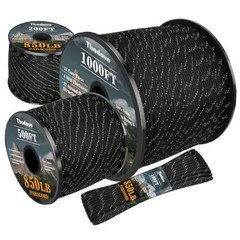 Reflective Paracord Rope 850Ib, 50/100/200/500/1000ft 4MM 11 Strand 200FT Black