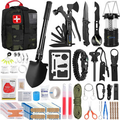 Survival First Aid Kit, 170 PCS Survival Kits,Trauma Kit with Essential Survival