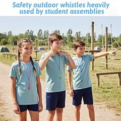120 Pcs Emergency Whistle with Keychain, Multicolor Aluminum Survival Whistle