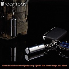 Dreambay 2 Pack Keychain Peanut Lighter EDC Mini 2 Piece Set, Silver