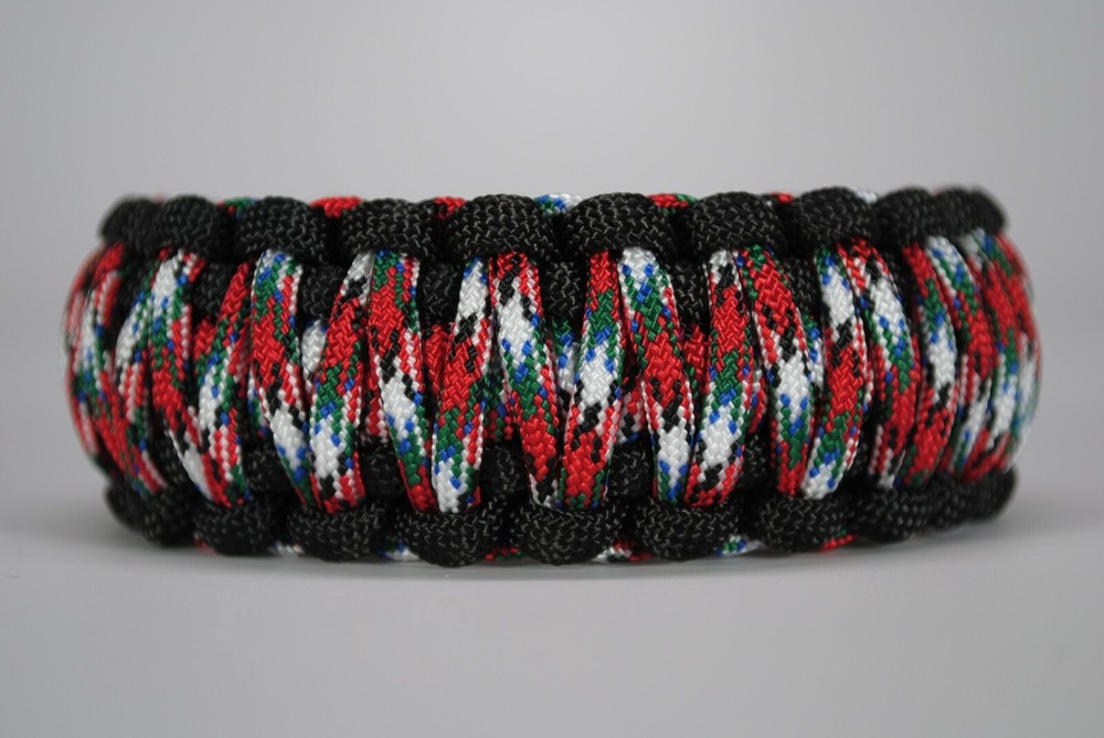 550 Paracord Survival Bracelet King Cobra Black/Afghan Vet «Made in the USA»