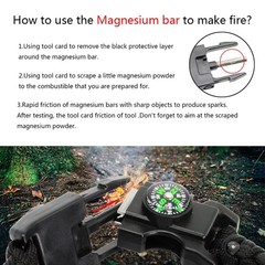 20 in 1 Survival Paracord Bracelet Adjustable Gear Kit with SOS LED Light, Fi…