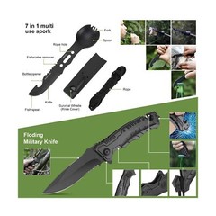 Gift for Men Dad Husband Him, Survival Kit 17 in 1, Survival Gear Tool Cool G…
