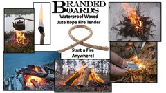 Bushcraft Survival Bugout Fire Starter Kits Ferro Rod Camp Knife Waxed Jute Rope