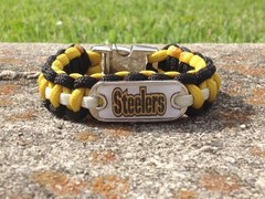 Pittsburgh Steelers Paracord Bracelet~NFL Paracord Dog Tag w/Metal Buckle!!!