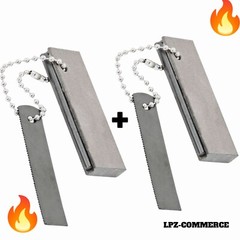 2 LOT Magnesium WATERPROOF Flint Fire Starter Striker Camping Emergency Survival