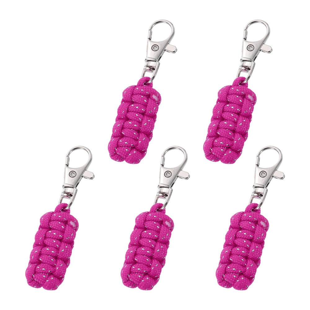Paracord Zipper Pull, 80 mm Length for Backpacks – Cylinder (5 Pack, Orange Red)