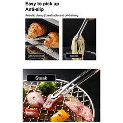 StainlessSteel FoodClipsKitchen Clips Korean Barbecue Tweezers Extended Barbecue