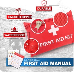 First Aid Kit for Home Car Travel 107 Piece Emergency Kits for Hiking Camping Sm