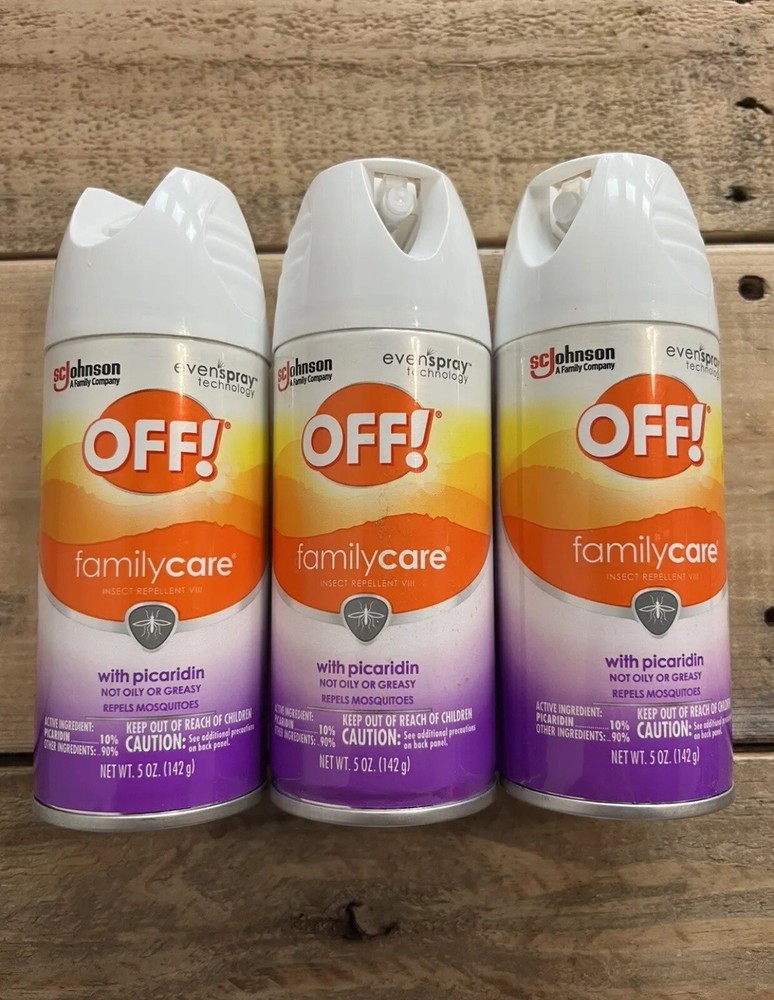 OFF!Family Care Insect Repellent VIII Picaridin Aerosol Spray Deet-Free 5 oz 3pk