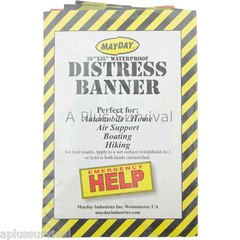 4 Distress Banners 15″ x 36″ Waterproof Help Emergency Disaster Survival Camping