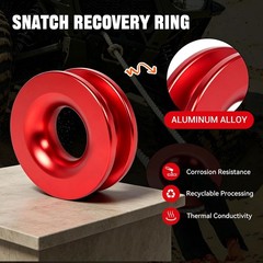 Winch Snatch 66000 LB Recovery Ring with 2 PCS Soft Shackle 1/2″ X 22 Inch