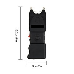 Rechargeable Stun Gun LED Flashlight Portable Self Defense Device Black