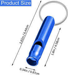 Sumind 49 Pieces Emergency Whistle with Keychain, Aluminum Emergency Survival Wh