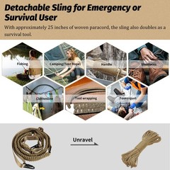 Point Paracord Sling with Metal Hook, 1.18″ Wide Traditional Paracord Webbing…