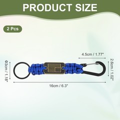 Paracord Keychains with USA Flag for Men Outdoor Activity(2Pcs, Navy Blue)