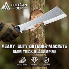 Heavy Duty Japanese Machete Knife – Full Tang, Wooden Sheath for Camping, Garden