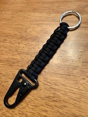 Black 6” HK Carabiner Keychain 550 Paracord Lanyard