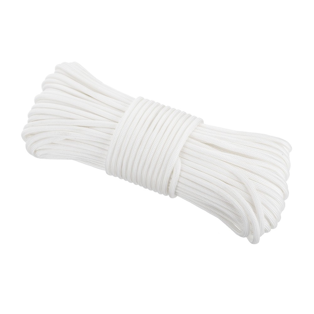 550 Paracord Rope 102ft, 4mm Thin Paracord Nylon Survival Cord White