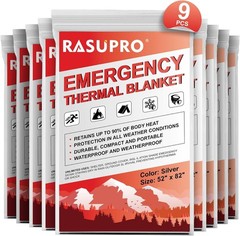 9 Mantas de Emergencia Termicas de Mylar para Supervivencia Camping y Hiking