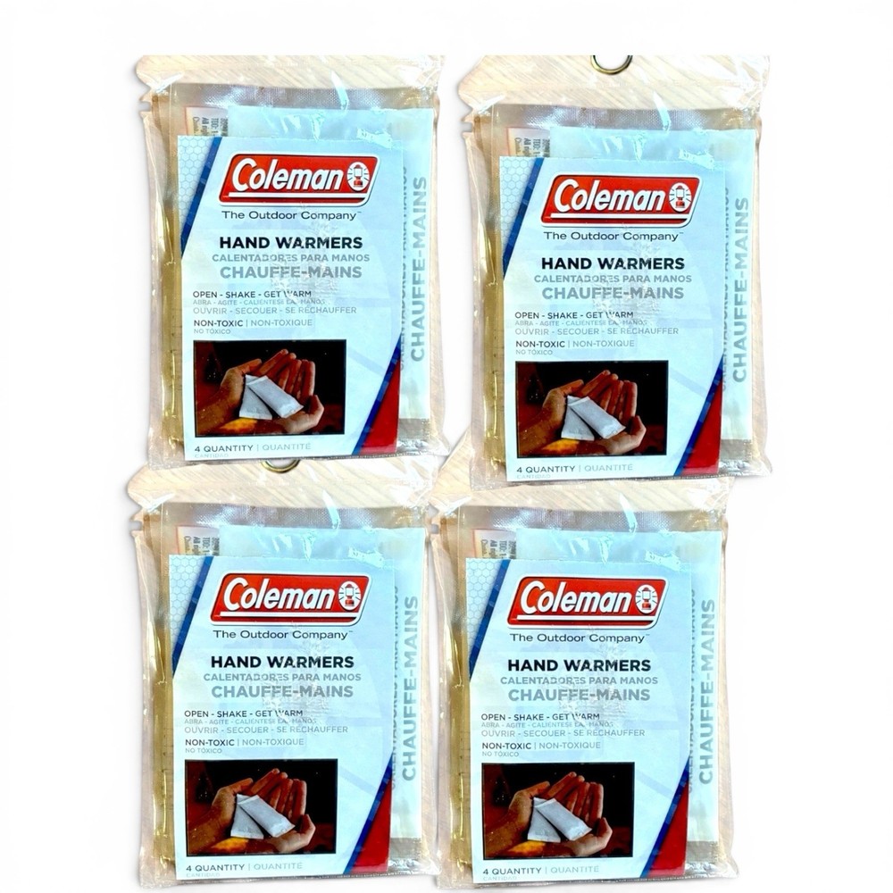 Four Pack Coleman Hand Warmers 4 in each Pack Outdoor Company