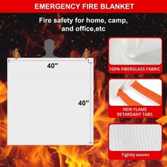 Emergency Fire Blanket 4-Pack for Home, Kitchen, Car, Office