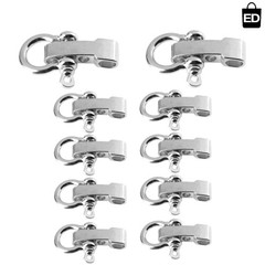 10 Pack of Adjustable Zinc Alloy D-Buckles – Robust Bow Shackles for Outdoor Use