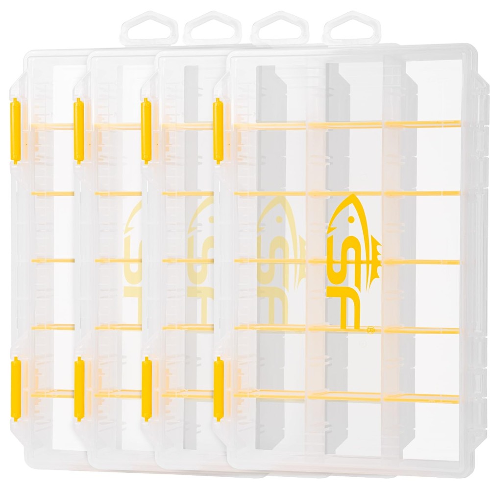 SF Tackle Box 3600 Plastic Trays Fishing 10.8 inches, Yellow