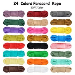 24 Colors 10ft Paracord Rope with Instruction, Paracord 550 Combo kit, Multif…