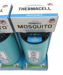 2x Thermacell Patio Mosquito Repeller with Refill, Scent-Free, 15 Ft Zone, Blue