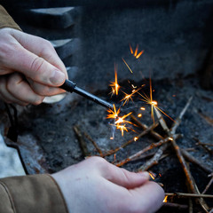 2 Pack Micro EDC Ceramic Striker Survival Fire Starter – Create Sparks Emergency