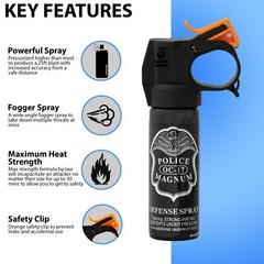 3 Police Magnum pepper spray 3 ounce Fire Master Fogger Unit Defense Protection