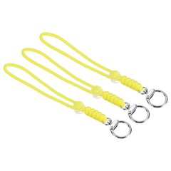 3pcs 9″ Paracord Lanyard with Clasp Wrist Cord Badge Holder Strap, Yellow