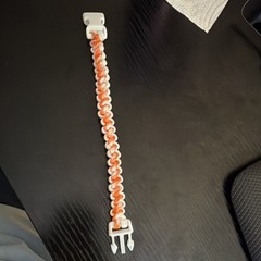 Orange & White Paracord Bracelet Adjustable Plastic Side-Release Buckle