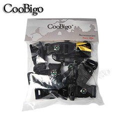 10pcs Pack Black 5/8″ Compass Flint Scraper Fire Starter Whistle Buckle Plast…