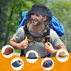 Mosquito Head Net Insect Bug Fly Protection 2 Pack Face Net for Outdoors