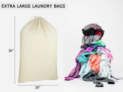 COTTON CRAFT Extra Large Laundry Bags – Heavy Bag / 1 Pack, White