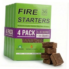 Fire Starter Cubes for Grills: Natural Fire Starters Blocks – Quick 144 pcs