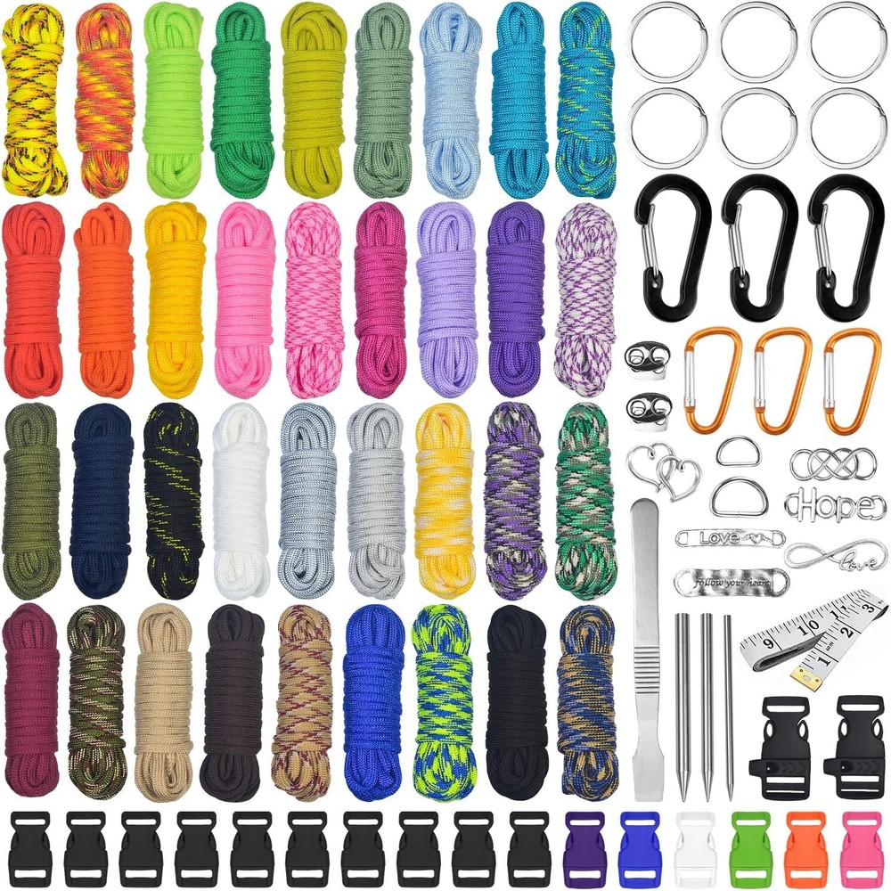 Paracord 550 Nylon Rope, Paracord Bracelets Kit, Paracord Rope, Multifunction…