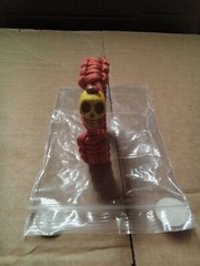 MLT-Spec 550 7 Strand Orange Paracord Bracelet Sz: 7.25 Yellow Skull Clasp (SW02