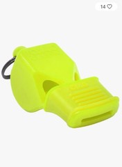 Fox 40 Classic CMG Safety 3-Chamber Pealess Whistle, Neon Yellow