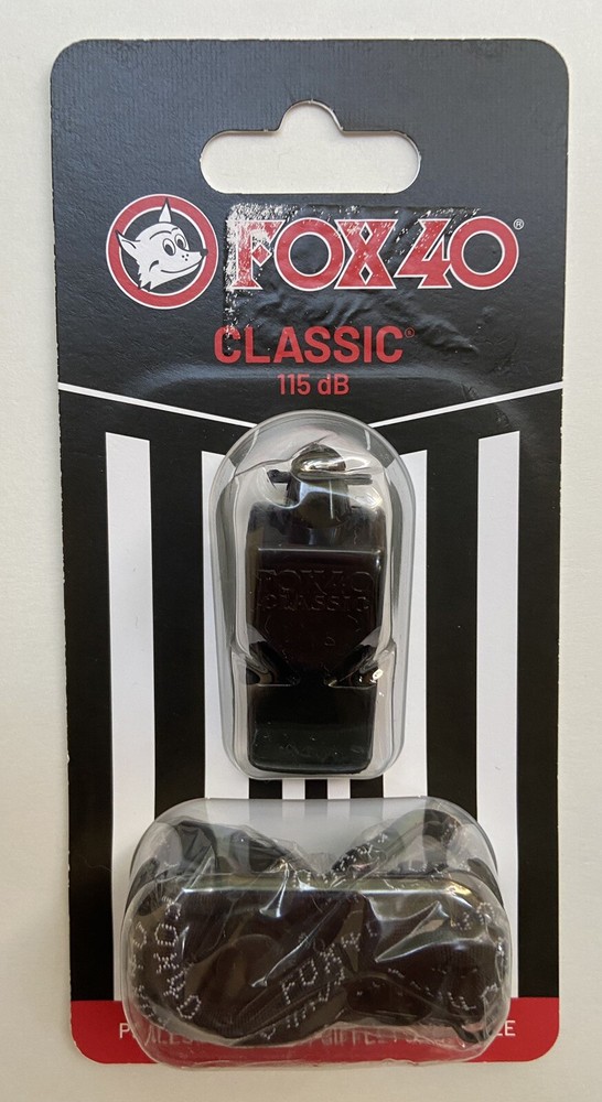 Fox 40 Classic Official Referee Coach Pealess WHISTLE 115 db +Lanyard New