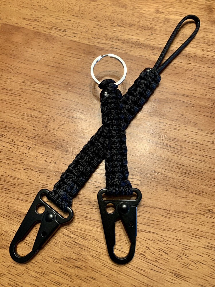 (HK Set) 10” Wallet Tether & 6” Carabiner Keychain 550 Paracord Leash Lanyard