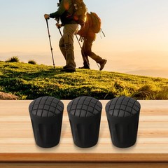 Trekking Pole Tips Replacement Long Lasting Rubber Feet (3pcs) for Hiking Poles