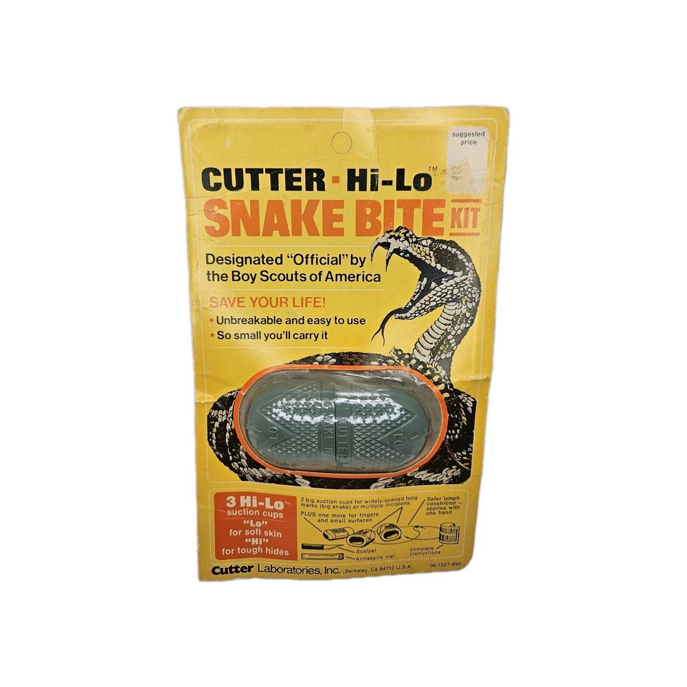 Cutter Hi Lo Snake Bite Kit Vintage New Sealed Package with Some Wear Unpunched