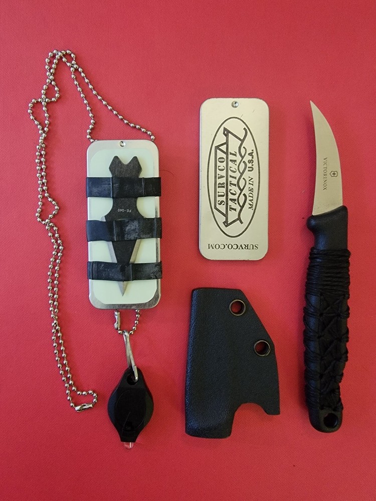Survival Mini Necklace + Victorinox Pikalk Knife Upgradeed Survco Survival Kit!