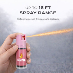 2 PACK BURN Pepper Spray Keychain 1/2oz Women Self Defense Security Pink