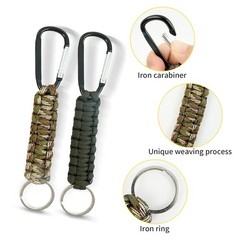 Paracord Keychain Carabiner for Keys, Keychain Lanyard with Metal Carabiner Hook