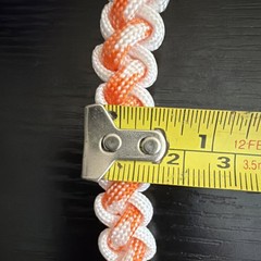 Orange & White Paracord Bracelet Adjustable Plastic Side-Release Buckle