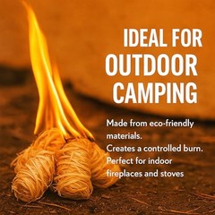 60 pcs Fire Starter – Natural Fire Starters for Campfires, 60 PSC Fire Starter